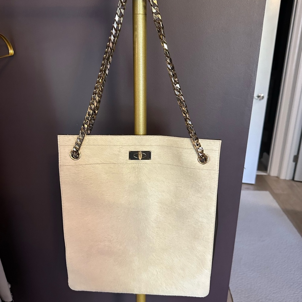 GIVENCHY Calf Hair Elegant Cream Tote Bag NEW, never used